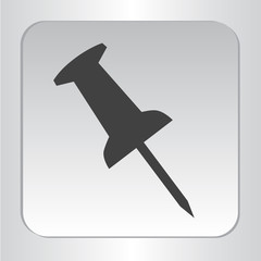 icon silhouette pin isolated vector illustration black icon