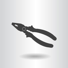 icon silhouette isolated pliers black icon flat vector illustration