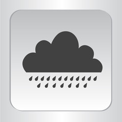 icon silhouette isolated black rain cloud flat icon vector illustration