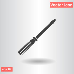 screwdriver black icon flat vector illustration