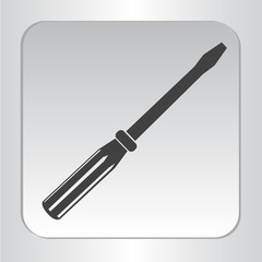 icon silhouette isolated screwdriver black icon flat vector illustration