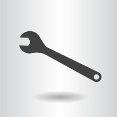 silhouette isolated wrench black icon vector illustration