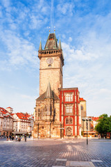 Old Town City Hall in Prague, view from Old Town Square, Czech Republic