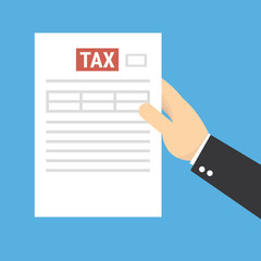 hand hold paper tax
