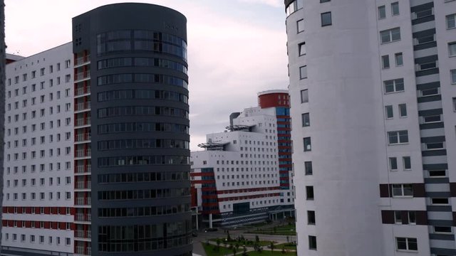 Student village with clouds timelaps