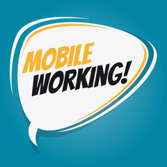 mobile working retro cartoon balloon