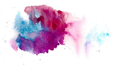 patch of blue, red and purple watercolor