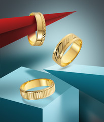 Many wedding rings  - obrazy, fototapety, plakaty