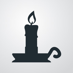 Icono plano candelero sobre fondo degradado