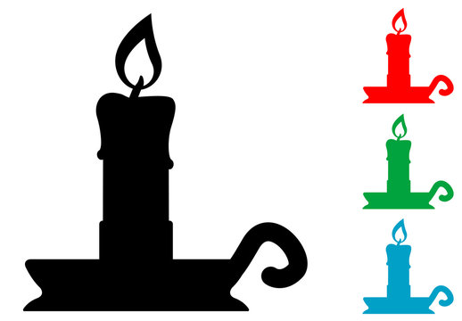 Icono plano candelero en varios colores