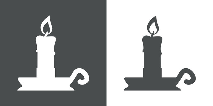 Icono plano candelero gris