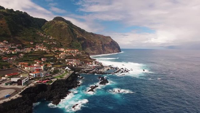 View of Porto Moniz Madeira aerial view