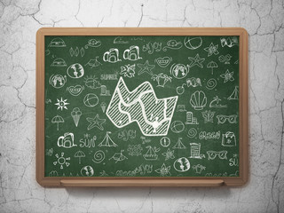 Tourism concept: Map on School board background