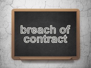 Law concept: Breach Of Contract on chalkboard background
