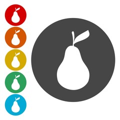 Pear icon sign. Pear icon flat design