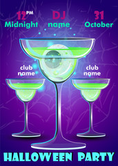 Halloween party poster.Halloween flyer,Vector illustration.trick or treat