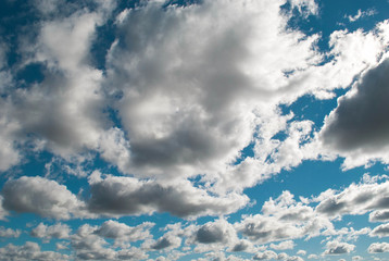 blue sky with a flow of clouds