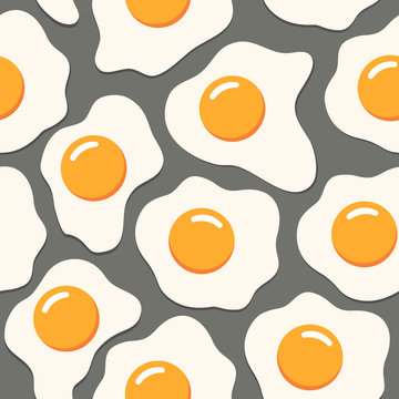 Scrambled eggs seamless pattern.