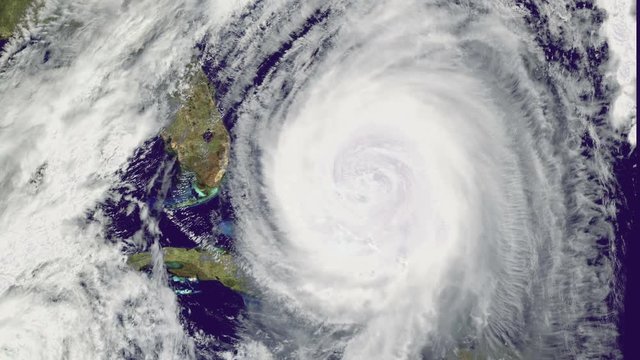Double Hurricane over Florida., satellite view.