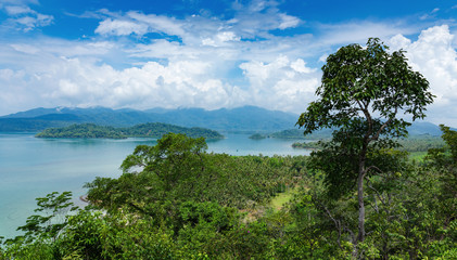 Fototapeta na wymiar Panoramic view of the tropical island