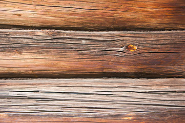 Wooden logs wall as background