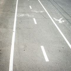 Bike path and pavement.