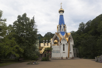 Temple in honor of the icon of Our Lady of Semistrelnaya in the Trinity-Georgievsky female monastery in village Lesnoye, Adler district Krasnodar region, Russia