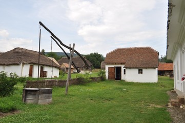 Fototapeta na wymiar Waterwell in a Hungarian village