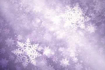 Magical light purple colored shiny artistic blurry textured snowflake shapes illustration...