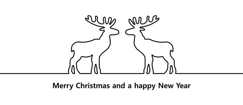 Christmas card with reindeers