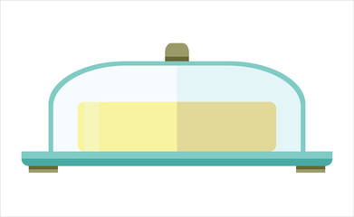 Illustration with butter in flat design style.