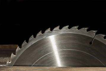 Circular saw isolated on black background