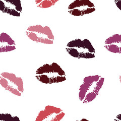 Vector seamless background. lips prints