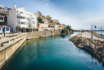 Fototapeta na wymiar River channel at Sitia town on Crete island, Greece