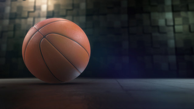 Basketball. High-resolution image. 3d rendering.