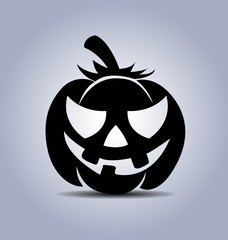 Vector silhouette of a Halloween pumpkin