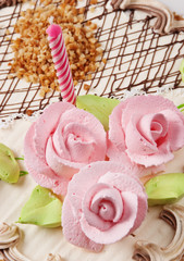 birthday cake with candles