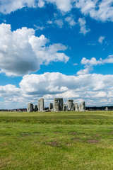 Stonehenge, England. United Kingdom. with blue cloudy sky.