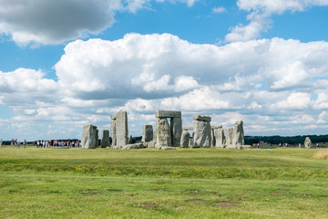Stonehenge, England. United Kingdom. with blue cloudy sky.
