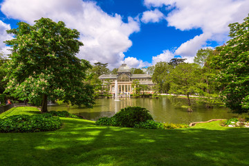 Crystal Palace (Palacio de cristal) in Retiro Park in Madrid, Spain