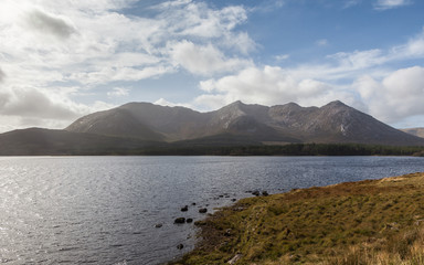 Autumn Irish landscape. Journey on the roads of the West of Ireland.