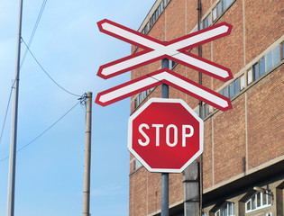 Fototapeta premium Trail crossing stop sign
