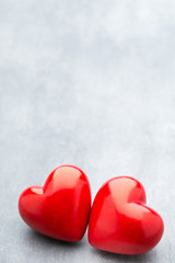 Fototapeta premium Red heart on the gray metal background.
