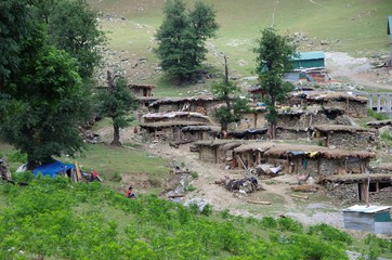 Nomadic village in Sonamarg in Kashmir, India