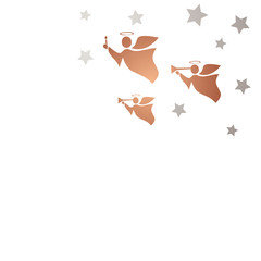 Drei Engel mit Sternen Silber Kupfer