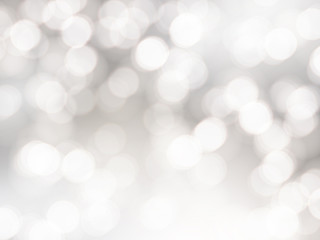 Obraz premium Vector bokeh background. Festive defocused white lights. Abstract blurred illustration.