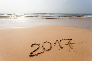 Happy New Year 2017 on the beach