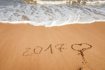 Happy New Year 2017 on the beach