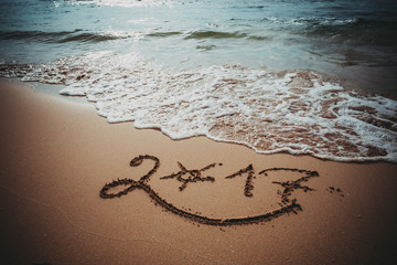 Happy New Year 2017 on the beach