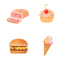 Fast Food Vector Icons. bad fat 